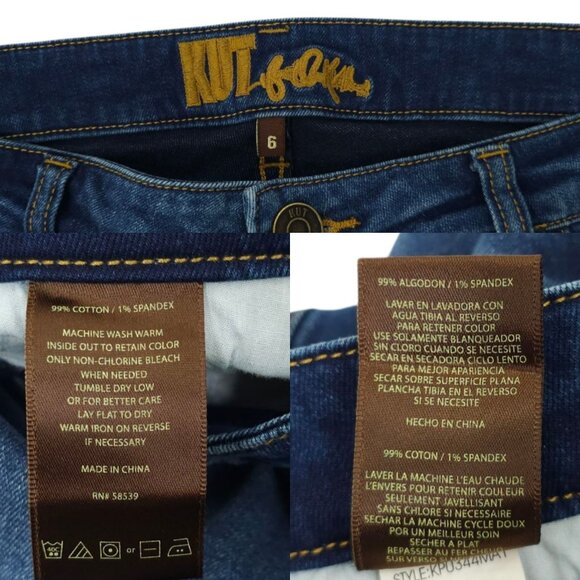 Kut From The Kloth Distressed Ankle Jeans Womens Size 6 Frayed Hem Skinny Denim - Picture 8 of 15